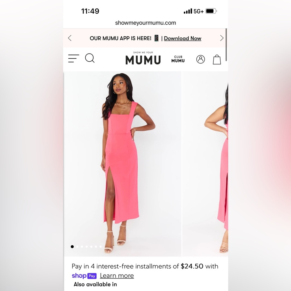 Show Me Your Mumu Eden dress in flamingo pink stretch. Size XL.